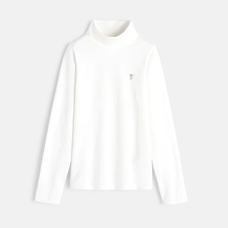 T-shirt with rolled collar
