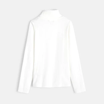 T-shirt with rolled collar