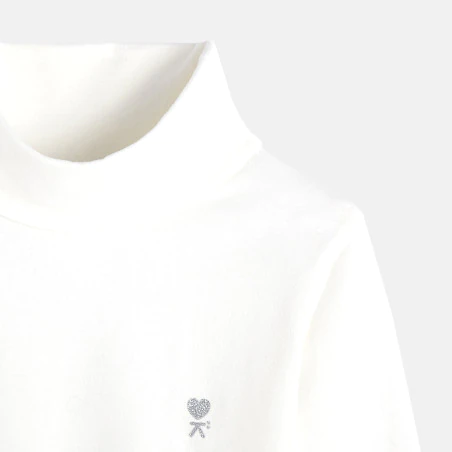 T-shirt with rolled collar