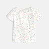 Pink ruffled collar T-shirt