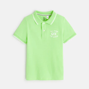 Short-sleeved piqué polo shirt