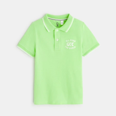 Short-sleeved piqué polo shirt