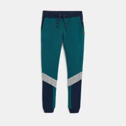 Three-coloured fleece jogging pants