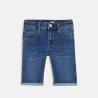 Hyper-stretch denim slim fit bermuda shorts