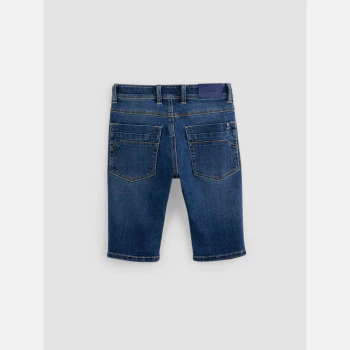 Hyper-stretch denim slim fit bermuda shorts