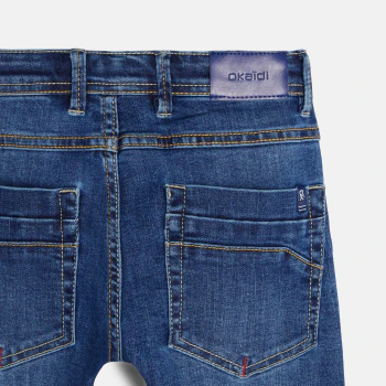 Hyper-stretch denim slim fit bermuda shorts