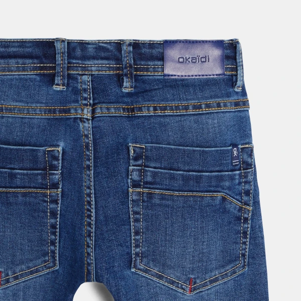 Hyper-stretch denim slim fit bermuda shorts