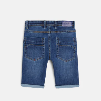 Hyper-stretch denim slim fit bermuda shorts