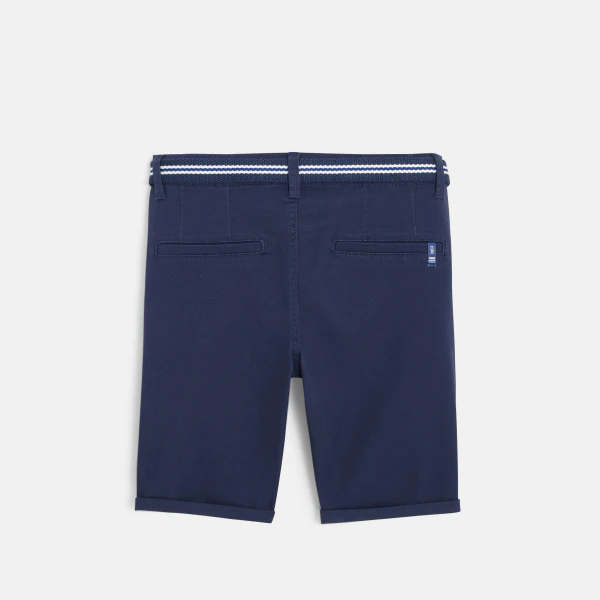 Canvas bermuda shorts + belt