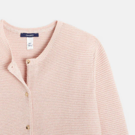 Ottoman ribbed buttoned cardigan