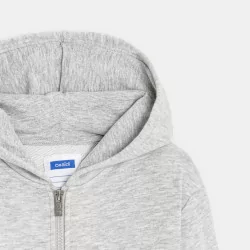 Boy's grey zip-up hoodie