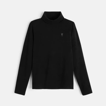 T-shirt with rolled collar