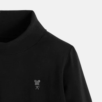 T-shirt with rolled collar