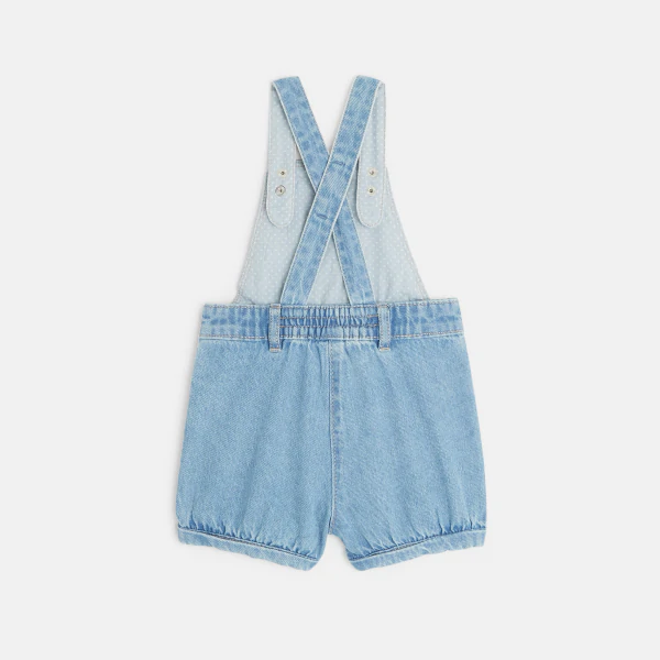 Short denim overalls