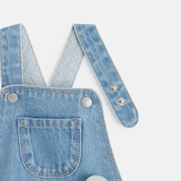 Short denim overalls