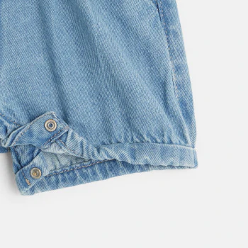Short denim overalls