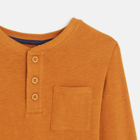 Boys' orange button-down collar T-shirt