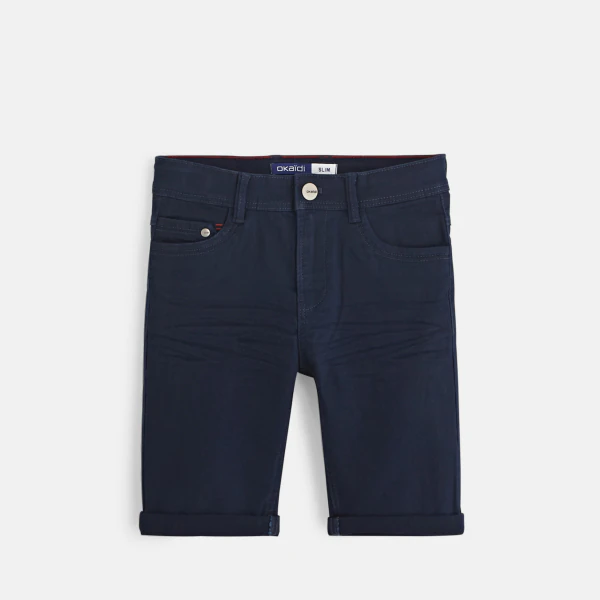 Slim fit bermuda shorts in hyper-stretch canvas