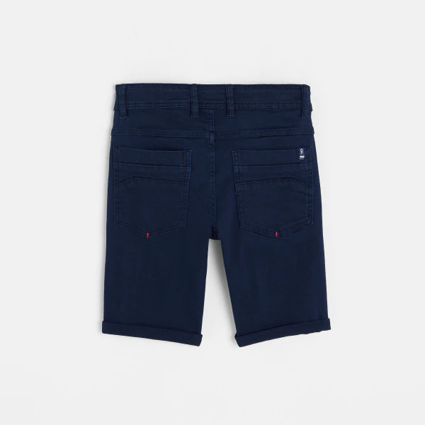 Slim fit bermuda shorts in hyper-stretch canvas