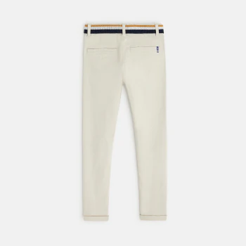 Belted canvas chino pants