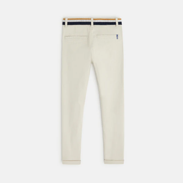 Belted canvas chino pants