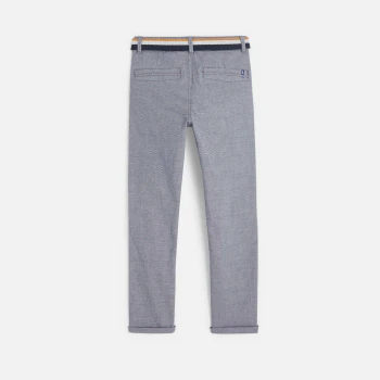 Canvas chino pants with belt