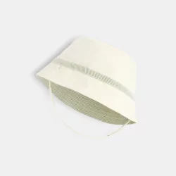 Plain bucket hat with reversible striped band