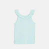 Plain-coloured tank top with ruffled collar