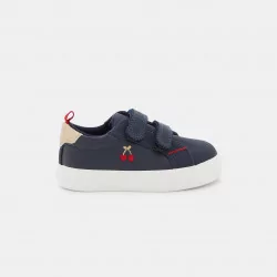 Cherry-embroidered velcro trainers