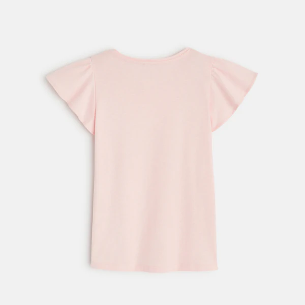 Ruffled short-sleeved T-shirt