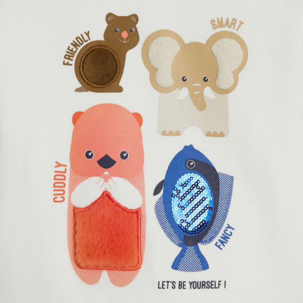 Baby girls' sensory fleece sweatshirt