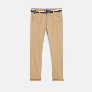 Canvas chino pants with belt