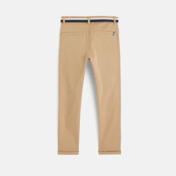 Canvas chino pants with belt