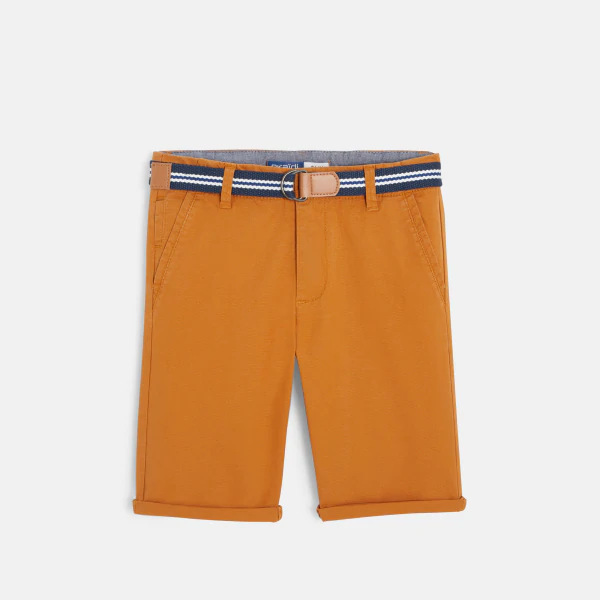 Canvas bermuda shorts + belt