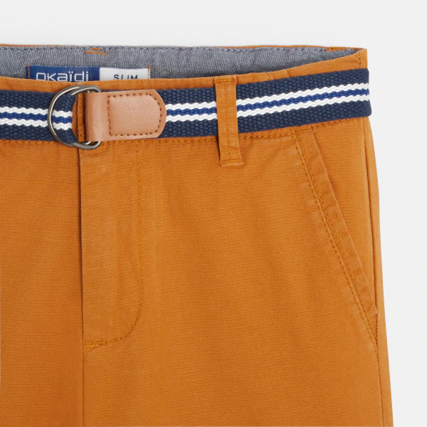 Canvas bermuda shorts + belt