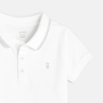 Plain-colored piqué knit polo shirt