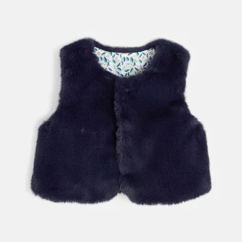 Reversible faux fur vest and printed porcupines