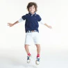 Pique polo shirt with a colorful collar