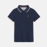 Pique polo shirt with a colorful collar
