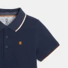 Pique polo shirt with a colorful collar