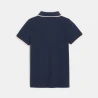 Pique polo shirt with a colorful collar
