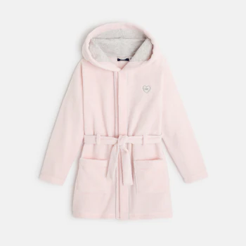 Super soft fleece hooded bathrobe