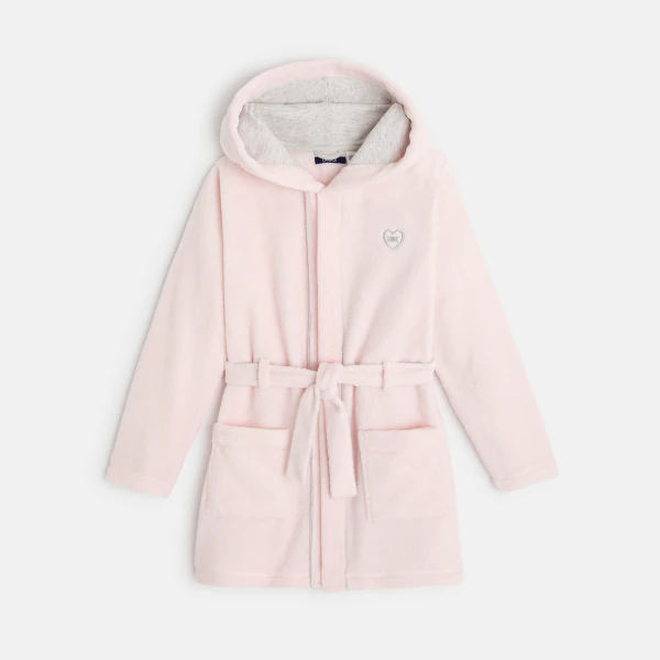 Super soft fleece hooded bathrobe