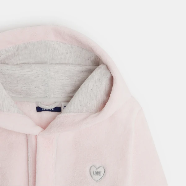 Super soft fleece hooded bathrobe