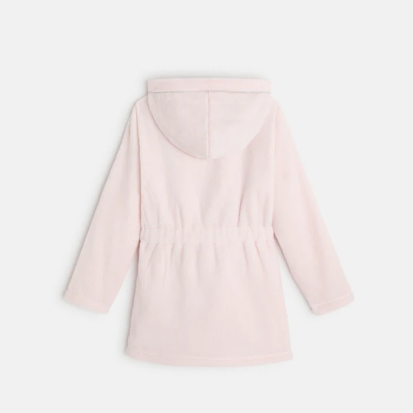 Super soft fleece hooded bathrobe
