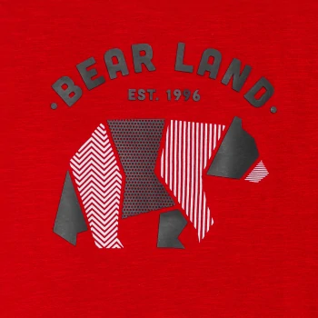 Boys' red bear-themed long-sleeve T-shirt