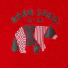 Boys' red bear-themed long-sleeve T-shirt