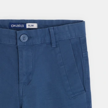 Solid slim fit canvas Bermudas