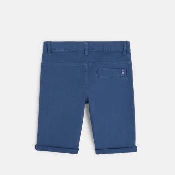 Solid slim fit canvas Bermudas