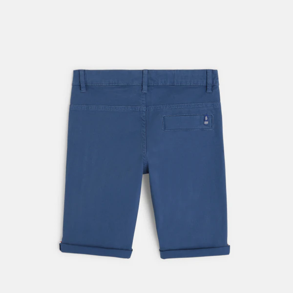 Solid slim fit canvas Bermudas